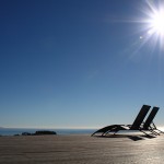 Deck loungers in the sun